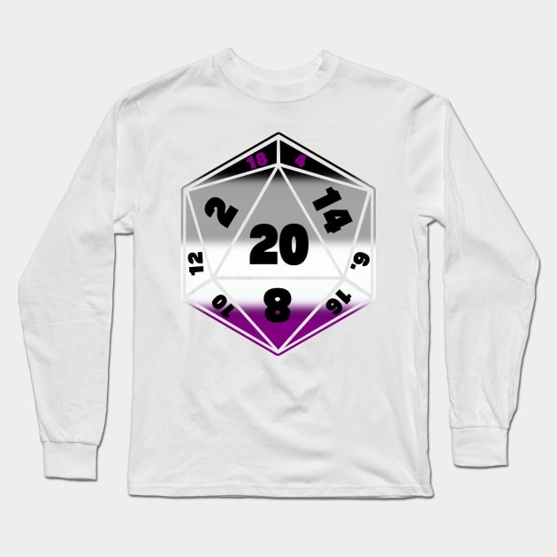 D20 Pride Flag Dice Long Sleeve T-Shirt by TheQueerPotato